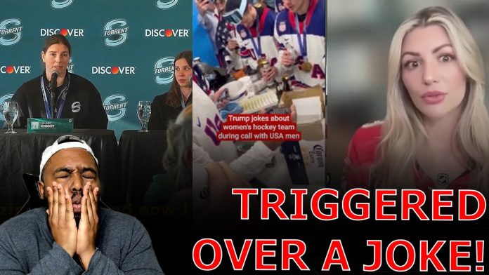 US Olympic Women's Hockey Team TRIGGERED Over Men's Team Laughing At Trump Making 'Sexist' Joke!